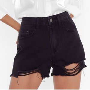 Nasty Gal Best Distressed Denim Shorts Size 6